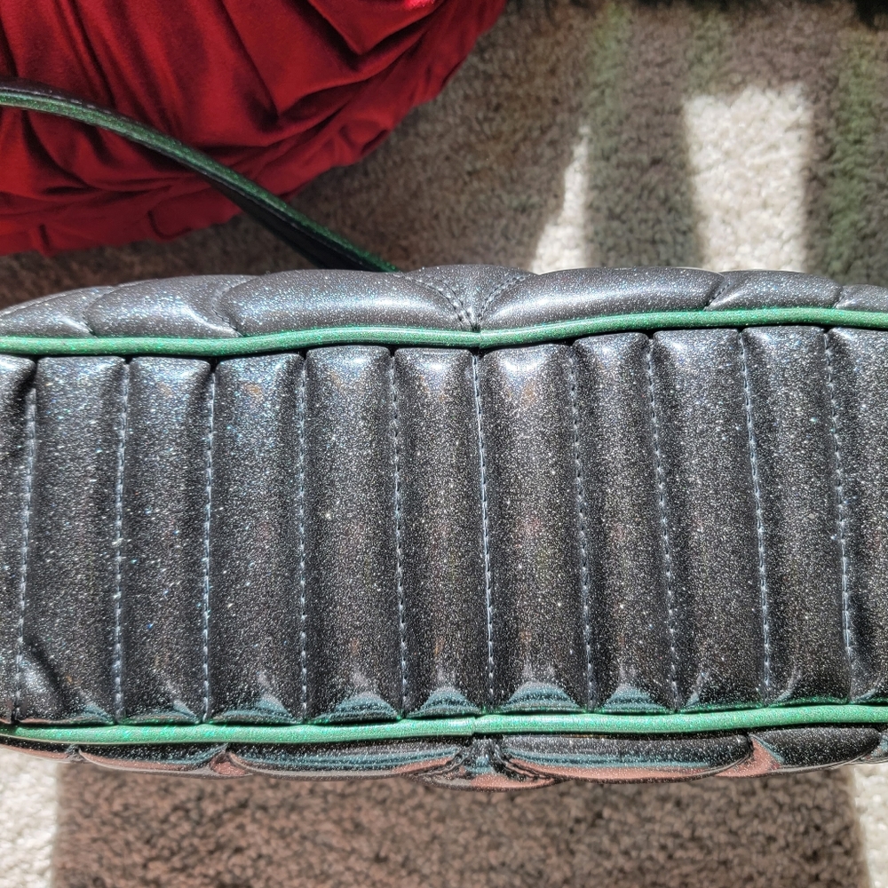 Vintage Retro Glitter Vinyl Spiderweb Heart Rockabilly Purse - Picture 5 of 8